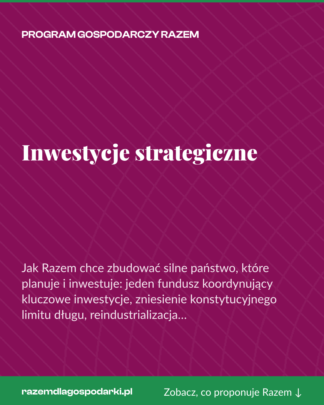 Grafika pionowa do udostępnienia: Inwestycje strategiczne