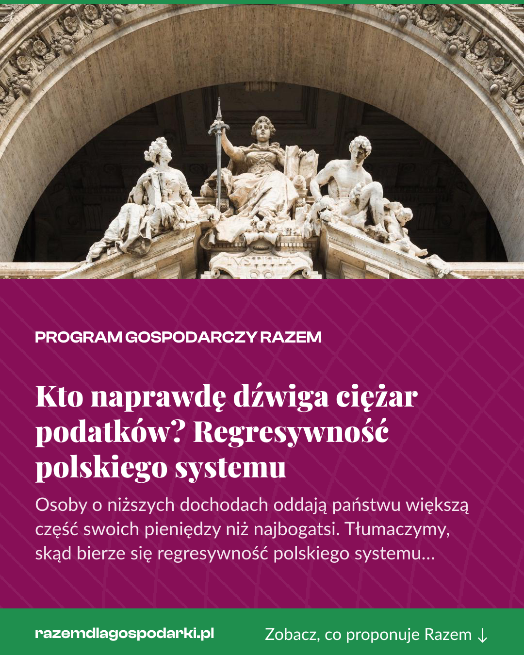 Grafika pionowa do udostępnienia: Kto naprawdę dźwiga ciężar podatków? Regresywność polskiego systemu